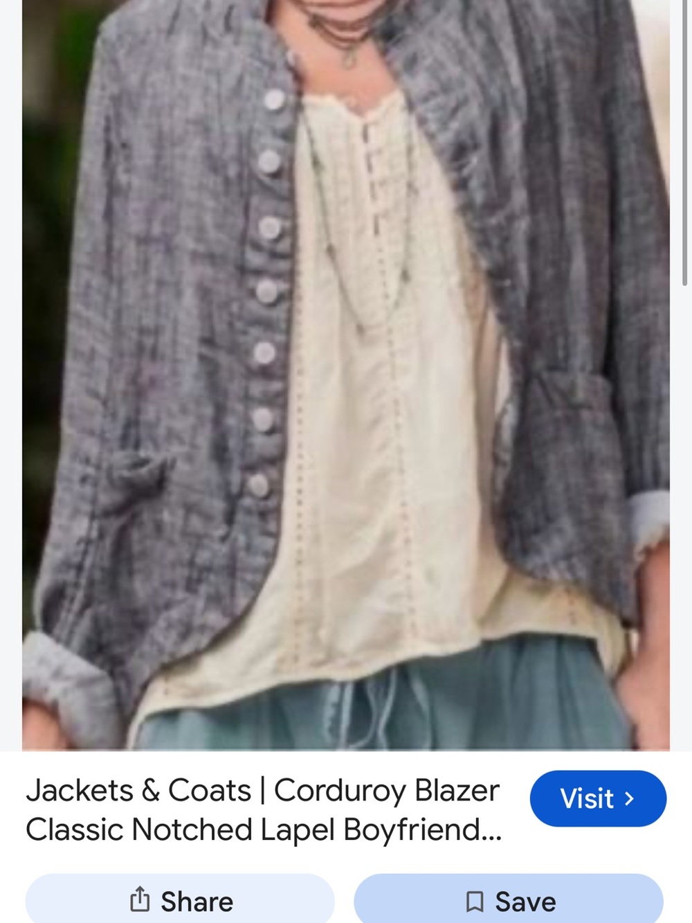 CP Shades Washed Light Blue Linen Button-Front Jacket - Picture 11 of 11